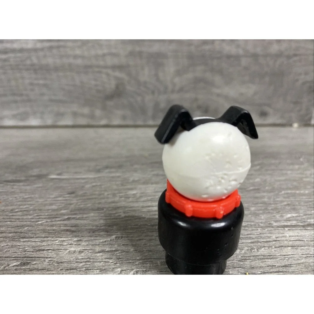 Vintage Fisher Price Little People Lucky Dog Black‎ And White with Red Collar